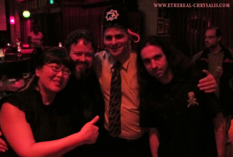 Gwen and Brian Callahan, Andrew Migliore and Syl Disjonk at the H.P. Lovecraft Film Festival in fall 2011, Portland, Oregon, USA