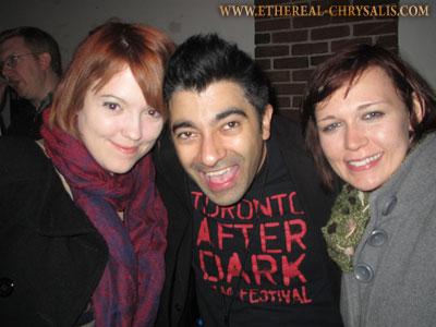 Lauren Bowman, AdamLopez (Toronto After Dark president) and Cat Pickard. Both girls made the trip from U.K. to attend at the festival!